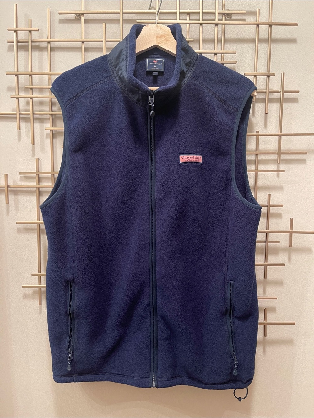 Vineyard Vines Navy Zip-Up Fleece Vest